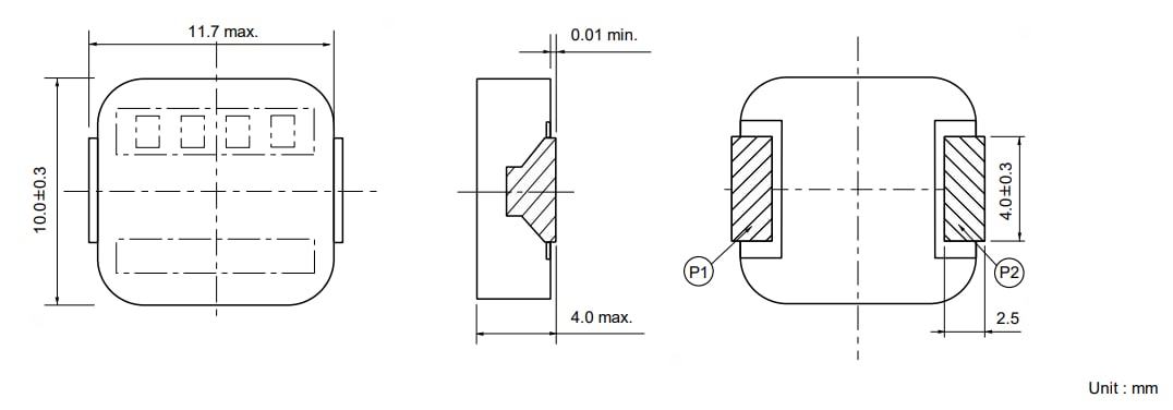 Mechanical Drawing - Panasonic ETQP4L-AFC Power Inductors